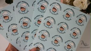 60Pcs Thank You Sticker Chef Boy Selamat Menikmati TY047