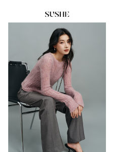 Womens Spring/Autumn French Style Hollow Out Knit Sweater