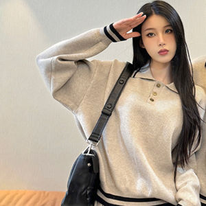 XILANDUO | College Style Matching Sweater Set Turtleneck and Pleated Skirt