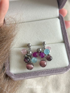 LittleCookie Unique Beautiful Cats Eye Stone Colorful Tassel Earrings 2025 New Popular High-End Elegant Fashion Jewelry