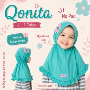 Jilbab anak Qonita PAUD (2-4 thn) / kerudung anak paud