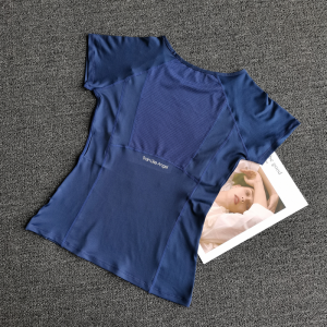 Womens Summer Sport Short Sleeve Mesh Quick Dry Breathable Yoga Top Slim Fit Elastic Training Running Fitness T-Shirt