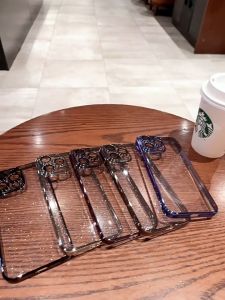 With Lens Films Shiny Glitter Plating Ultra Slim Transparent Hard Phone Case For iPhone 17 16 15 14 Pro Max Plus 13 12 Pro Max 11 Berkilau Clear Phone Cover Fashion Sparkling Phone Casing