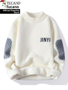 TUCANO | Knitted Water Mink Fleece Half-high Collar Mens Sweater