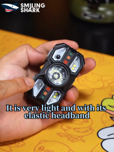 Smiling Shark TD0225 LED Headlight 5Mode Induction Fishing Light 4000Lumen Type-c Rechargeable Work Head Lamp White Red Light Waterproof Outside Camping working Lighting
