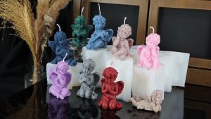 3D Cherub Angel Prayer Wings แม่พิมพ์เทียนหอมสำหรับเด็กชายและหญิง 3D DIY