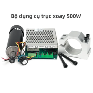 Bộ Trục Chính Làm Mát Bằng Không Khí CNC 500W Nguồn Điện 110V/220V Kẹp 52mm Dành Cho Nâng Cấp Máy Khắc/phay CNC Với Động Cơ 3000-12000 Vòng/phút