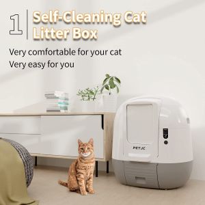 Automatic Cat Litter Box Self Cleaning Cats Sandbox Tandas Kucing Automatik (Self-Cleaning | App Control | Multiple Cats | Anti-splash Shovel | Appliances) 智能貓砂盆