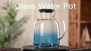 Teko Kaca Teh Pitcher Tea Pot Maker Borosilicate Glass 1800 ml Dengan Gagang Tahan Panas
