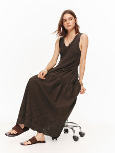 DUSHU | Custom-fit Lace French Style Loose Sleeveless Skirted Dress