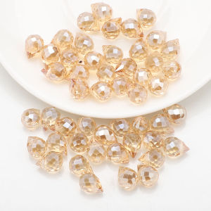 ลูกปัดคริสตัลหลากสี 30 ชิ้น/ล็อต ชุบสีสตรอว์เบอร์รี ลูกปัดทรงเหลี่ยมสำหรับทำเครื่องประดับ DIY สร้อยคอ ต่างหู สร้อยข้อมือ