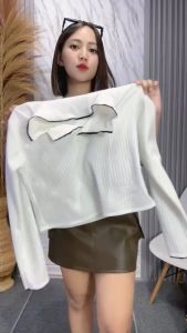 BRIEE FASHION - YIU YIU V-NECK / LONGSLEEVE KOREAN STYLE KNIT -PN