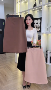Chân Váy Công Sở Sẻ Sau Chất Liệu Tuyết Mưa Dày Mịn Vải Không Nhăn Xù Dáng Dài Chữ A Siêu Xinh HT099