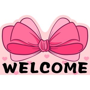 ZHIBAIJIA | Pink Bow Cute Cartoon Easy Clean PVC Door Mat