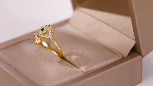 Fashion Blue Evil Eye Rings for Women Stainless Steel Ring Open Adjustable one Set