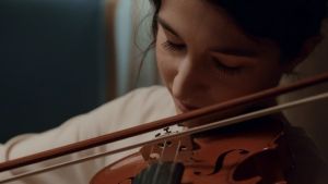 Heart String Violin Full Size All Wooden Violin Set with Wooden Fingerboard Stickers for Beginners Students Adults Kids