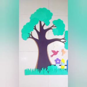 1 Set Hiasan Dinding Kelas Pohon Literasi (150cm x 100 cm) Dekorasi Pojok Baca Sekolahan Paud TK SD Tempat Bermain Anak