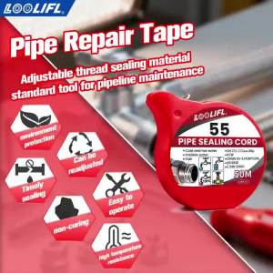 LOOLIFL | 160-Meter Sealing Tape: Anti-Loosening Leak-Proof Heat-Resistant Adjustable Nylon Fiber Sealing Tape