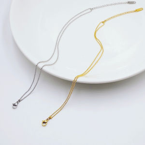 Lắc chân titan nữ dây bi tròn nhỏ 2 lớp dễ thương sáng màu không đen gỉ