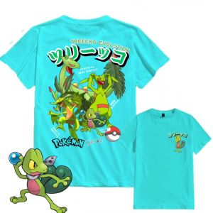 BAJU KAOS ANAK LENGAN PENDEK POKEMON TREECKO EVOLUTION