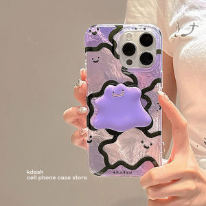 Purple Monster Phone Case with Stand Full Cover for 15Pro  14Promax New Model 13 Womens Model 12 Funny Gradient XS Anti-Fall