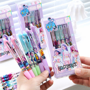 Bandai | Anime Girls Lumi Mila Zoi Witch Hunter Erasable Gel Pens Press Retractable Black Blue Ink School Stationery Gifts for Students