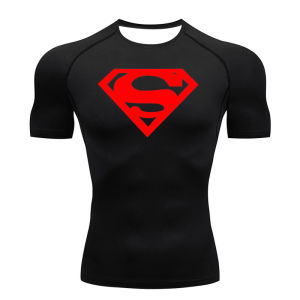 Hot Toys | 2026 Summer Super Hero Superman Logo 3D Printing Fitness Training Competition Quick Drying Sportswear Summer Mens T-shirt Large
