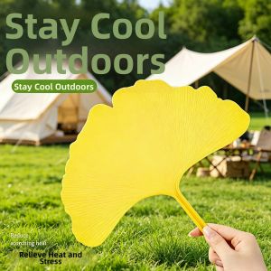 Korean Quality Aesthetic Ginkgo Leaf Reinforced Hand Fan