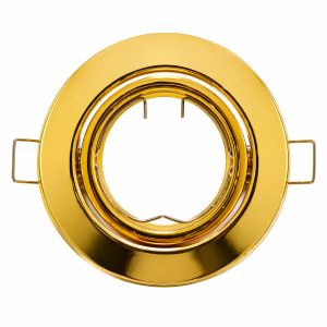 1/10PCS Gold Spotlight Round Ceiling Downlight Fixture For Light Bulb Holder Recessed LED Spot Light MR16 GU10 LED Lamp Frame