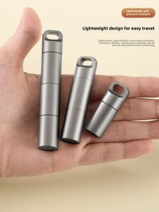 แบบพกพาขนาดใหญ่ความจุ 304 สแตนเลสสตีลไทเทเนียมกล่องยาหัวใจยาขวดเล็กแยกกล่อง