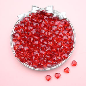 8mm Red Transparent Heart Shape Czech Glass Spacer Beads Lampwork Crystal Beads for Handmade Necklace Earring DIY Jewelry Making