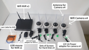 7-STAR* 5MP Wireless 4CH NVR Kit CCTV Dome IP Camera Set with Built in Mic (2.8mm Lens) APP:IP PRO/EseeCloud Model:NVR5104D-A2