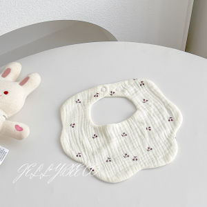 INS Korean Style Baby Petal Bib Baby Saliva Towel 6 Layers Pure Cotton Yarn Cloth Protection Spit Bib Absorbent Soft