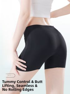Miiow | Cat Woman Safety Pants Women Summer Ice Silk Anti Exposure Seamless No Roll Edge Bottoming Briefs Two In One High Waist Briefs