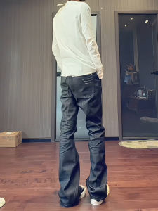 Narrow Four-Stripe Embroidery Flared Jeans Male