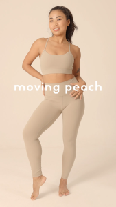 Moving Peach Women Sports Fitness Pants High waist Hip-up Training Leggings High Elasticity Smooth Support Soft Breathable Invisible Pocket cropped pants Yoga Pilates Dance Wear ELT(new)