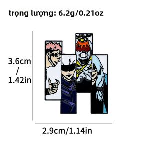 Bandai | Trâm Cài Áo Hình Sói Hoạt Hình Sáng Tạo Bằng Men Kim Loại Huy Hiệu Trang Trí Ba Lô Quà Tặng Cho Người Hâm Mộ Anime