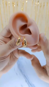 Star Shaped Carved Hoop Earrings Gold Color Stainless Steel Fashion Casual Jewelry Gift For Women