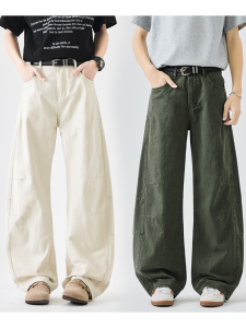 LANYUEYOU | American Chino Style Wide Leg Straight Casual Pants