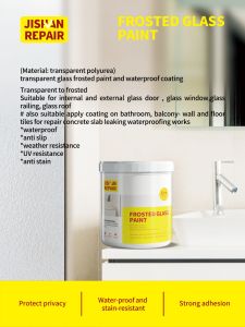 FROSTED GLASS PAINT&POLYUREA-TILES TRANSPARENT WATERPROOF 1KG  (jishan repair) cat kaca beku jubin- kalis air lutsinar