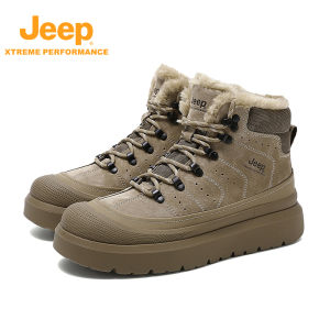 Jeep | Jeep Mens Outdoor Snow Boots Winter Thick Bottom Climbing Boots Warm Fleece Lined Hiking Shoes Anti-Cold Comfortable Walking Shoes