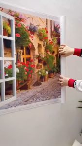 Tranh dán tường 3D cửa sổ Tranh Dán Tường 3d Phòng Khách phòng ngủ hiện đại (kích thước theo yêu cầu) - CS121