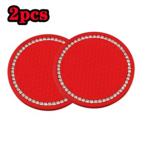 2pcs Car Coaster Water Cup Bottle Holder Anti-slip Pad Mat Silica Gel Waterproof For Interior Decoration Car Styling Accessories