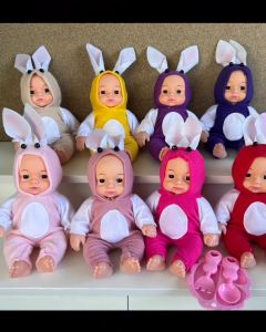 ตุ๊กตาเบบี้ ของเล่นเด็ก ตุ๊กตาเด็กน้อย ในชุดหูกระต่ายน่ารัก มีเสียงร้อง มีหลายสีให้เลือก ตุ๊กตาของเล่น