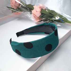Retro Hairband Elegant Simple Fashion Large Polka Dot Wide Edge Hairband Anti-Slip Hairband for Outdoor Use with Teeth