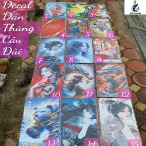 (HOT)Miếng dán Decal 3D chuyên biệt dùng dể dán nắp thùng câu cá_chống xước(53x29).nhiều màu.