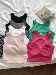 เสื้อกั๊กกีฬาแขนกุดสีดำ สำหรับผู้หญิงในช่วงฤดูร้อน เสื้อชั้นในแบบเกาะอก ดีไซน์เซ็กซี่ ไม่มีแขน ใส่ได้ทั้งภายในและภายนอก