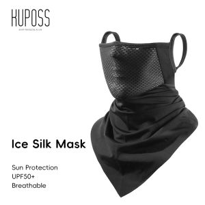 KUPOSS Cycling Face Mask Spring Summer Ice Silk Sun Protection Lengthened Scarf Men Women UPF50+ Breathable Bandana Hanging Ear Design For Fishing Outdoor Sport Bike Equipment