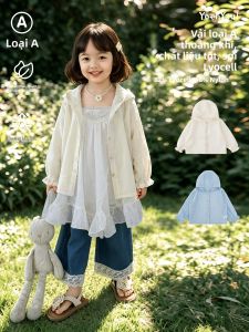 YOEHYAUL | Áo Khoác Hooded Thoáng Khí Chống Nắng Cho Bé Gái