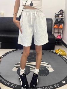 Grey American Style Sports Shorts Mens Summer Thin Training Fitness Cycling Outdoor Running Basketball Four-Piece Pants